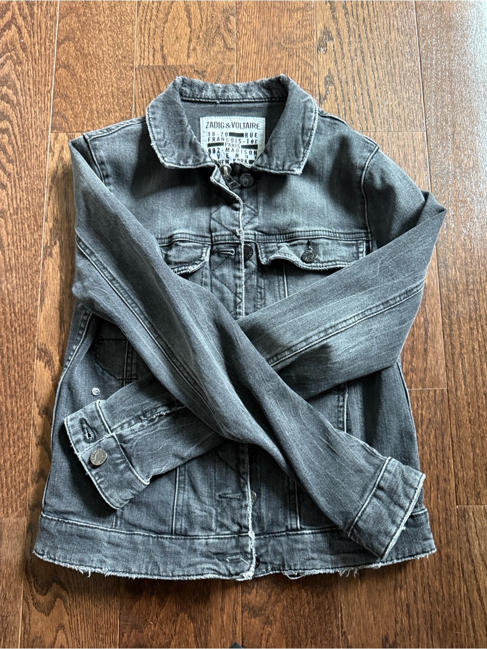Zadig & Voltaire Washed Black Denim Jacket - Picture 3 of 3